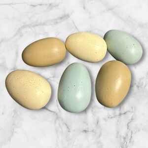 A Special Place 2001 lot of 6 wooden speckled Easter egg decor